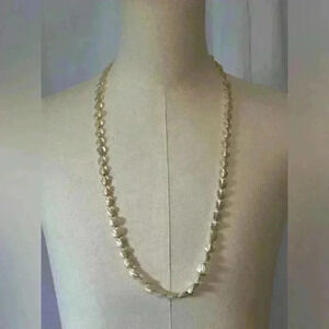 Pearlized Beaded String Necklace. 34” Total Length